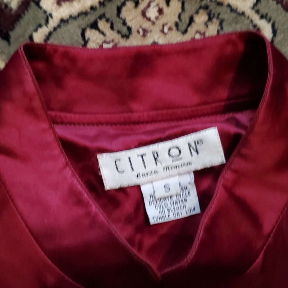 Chinese/American Inspired burgundy Blouse.